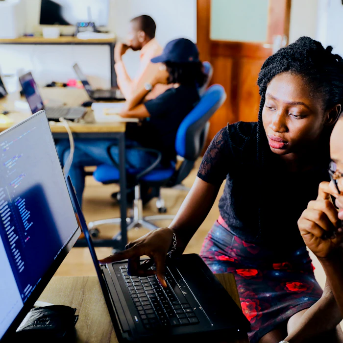 IT team collaborating on a client's systems